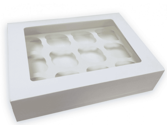 Cupcake Box with Window Lid - Holds 12 Cupcakes - 1pc