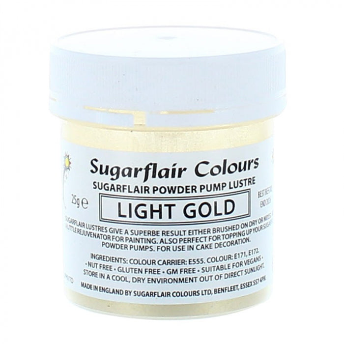Sugarflair Lustre Pump Refill 25g - Light Gold