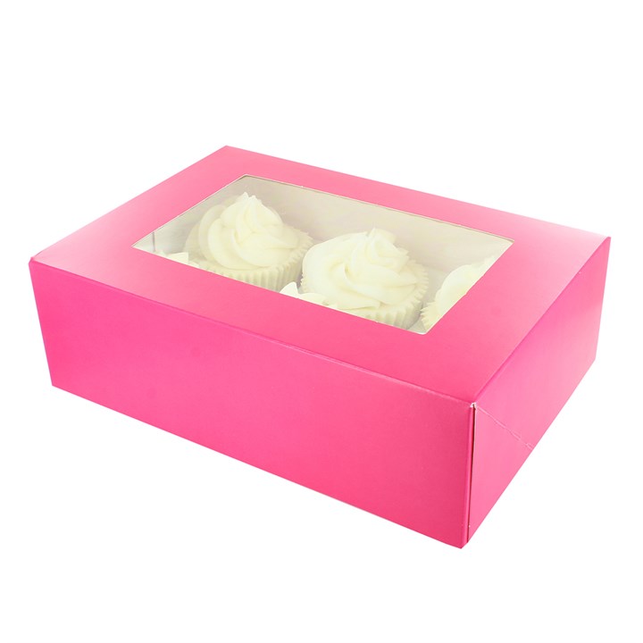 Cupcake Box - 6 Hole - Pink