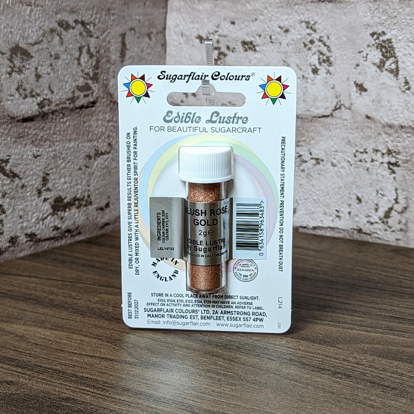 Sugarflair Edible Lustre Dust 2g - Blush Rose Gold