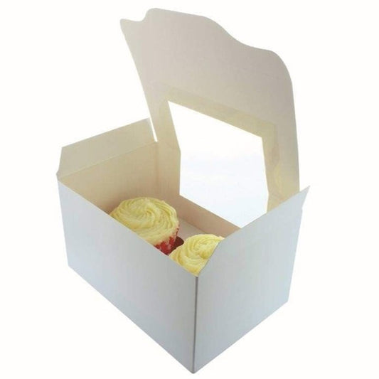 Cupcake Box with Window Lid - Holds 6 Cupcakes  - 6pk Bundle