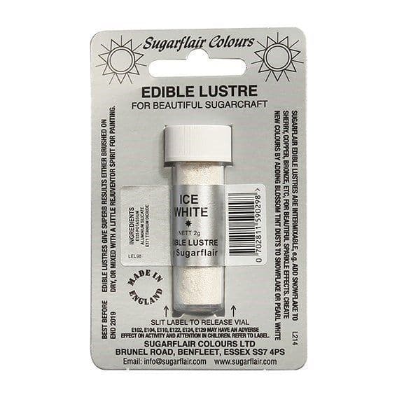 Sugarflair Edible Lustre Dust 2g - Ice White