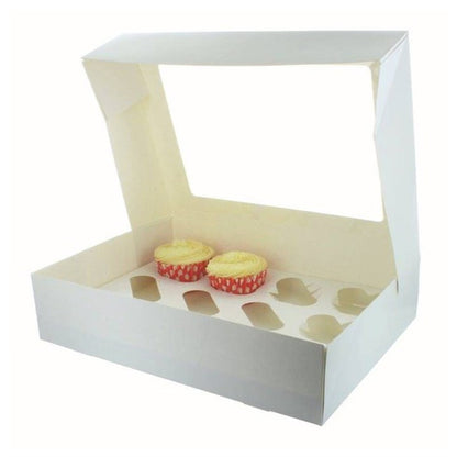 Cupcake Box with Window Lid - Holds 12 Cupcakes - 1pc