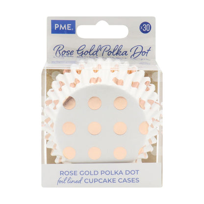 PME Cupcake Cases - Polka Dot - Rose Gold Foil