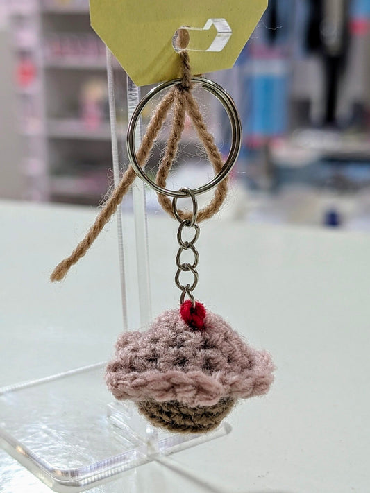 Handmade Cupcake Keyring - Pink - By Verity Maria