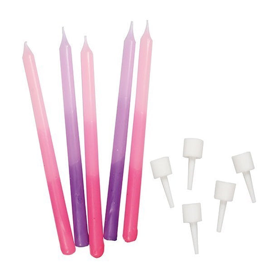 Pink/Purple Ombre Candles - 12pk