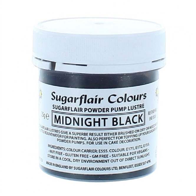 Sugarflair Lustre Pump Refill 25g - Midnight Black