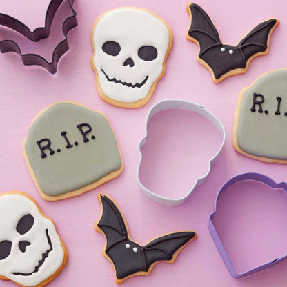 Wilton Cookie Cutters - Bat, Grave, Skull