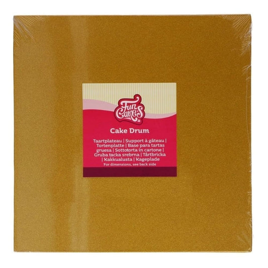 Cake Drum Square - Glitter Gold 12"