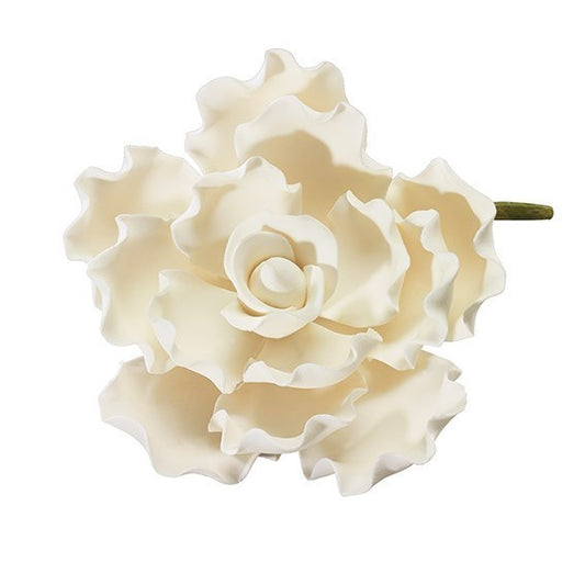 Ruffled Petal Flower White 101mm