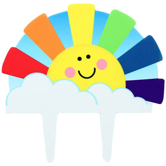 sunshine and rainbow gumpaste cake topper 