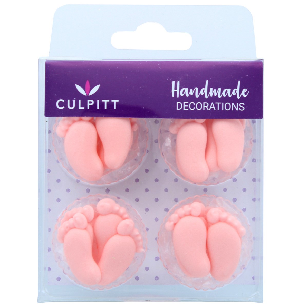 Culpitt Sugar Decorations - Pink Feet 12pc