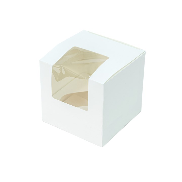 Cupcake Box with Window Lid - Holds 1 Cupcake - 1pc