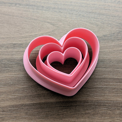 Hearts #1 Cookie/Fondant Cutters - 3pcs