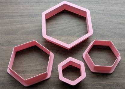 Hexagon Cookie/Fondant Cutters - 4pcs (4cm, 6cm, 8cm & 10cm)