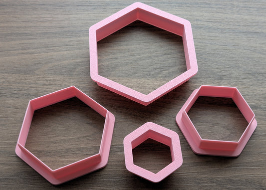 Hexagon Cookie/Fondant Cutters - 4pcs (4cm, 6cm, 8cm & 10cm)