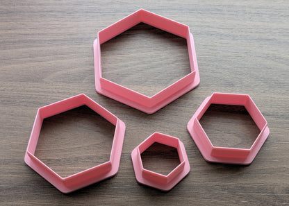 Hexagon Cookie/Fondant Cutters - 4pcs (4cm, 6cm, 8cm & 10cm)
