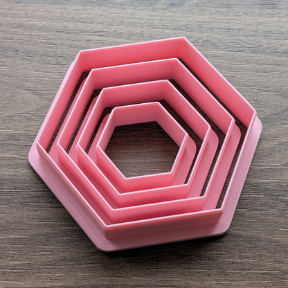 Hexagon Cookie/Fondant Cutters - 4pcs (4cm, 6cm, 8cm & 10cm)