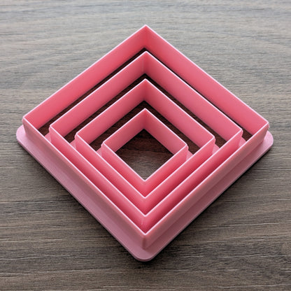 Squares Cookie/Fondant Cutters - 4pcs (3cm, 5cm, 7cm & 9cm)
