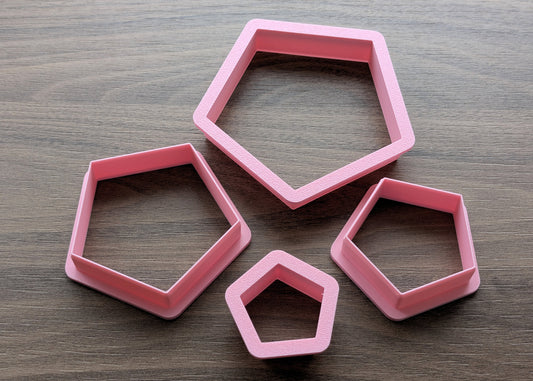 Pentagon Cookie/Fondant Cutters - 4pcs (4cm, 6cm, 8cm & 10cm)