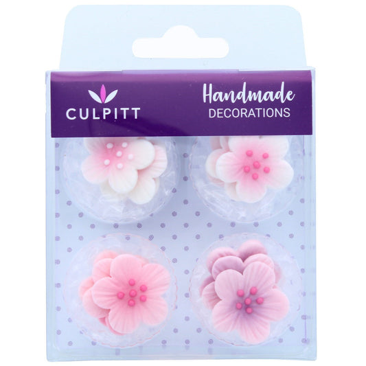 Sugar Decorations - Pink Flower 12pc