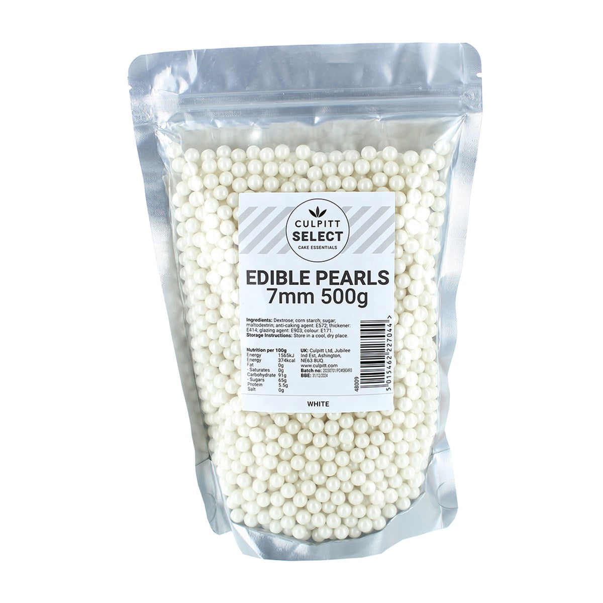 Culpitt Select Edible Pearls 7mm - White 500g