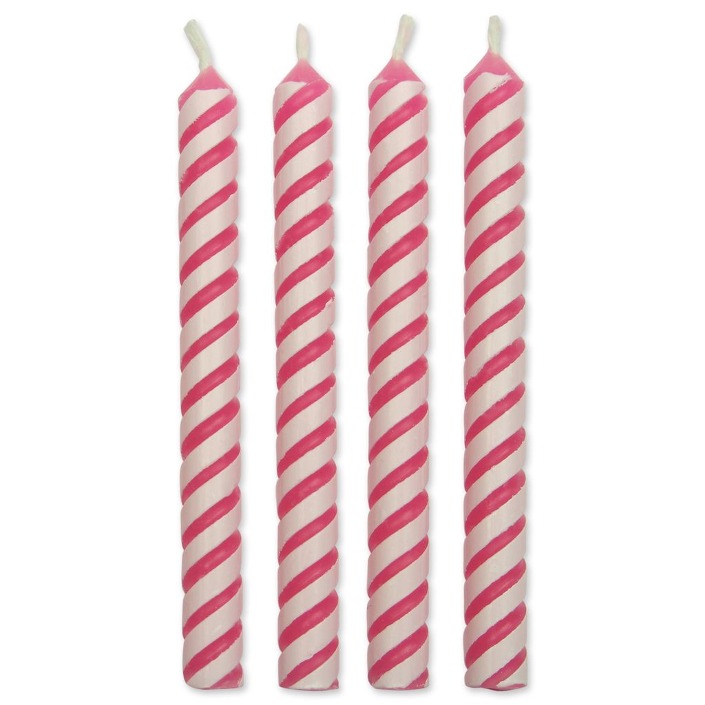 PME Pink Stripe Candles 24pcs