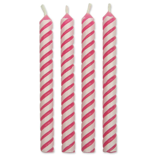 PME Pink Stripe Candles 24pcs