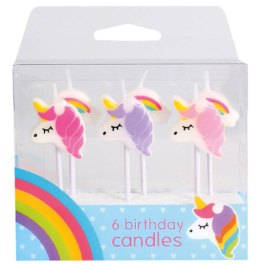 Unicorn Birthday Candles 6pcs