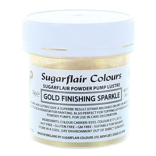 Sugarflair Lustre Pump Refill 25g - Gold Finishing Sparkle