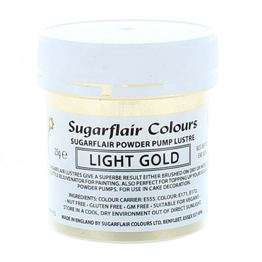 Sugarflair Lustre Pump Refill 25g - Light Gold