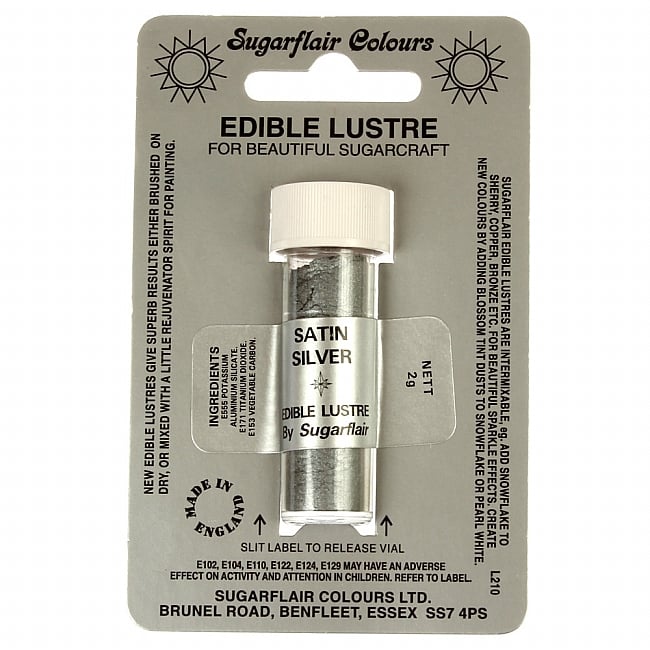 Sugarflair Edible Lustre Dust 2g - Satin Silver