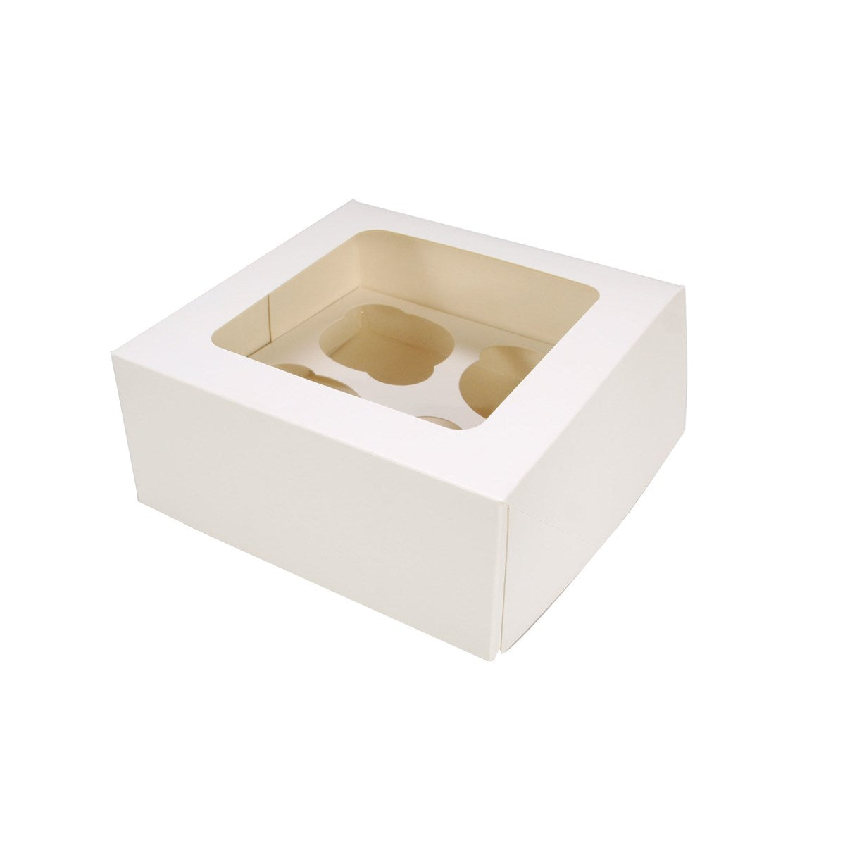 Cupcake Box with Window Lid - Holds 4 Cupcakes - 1pc