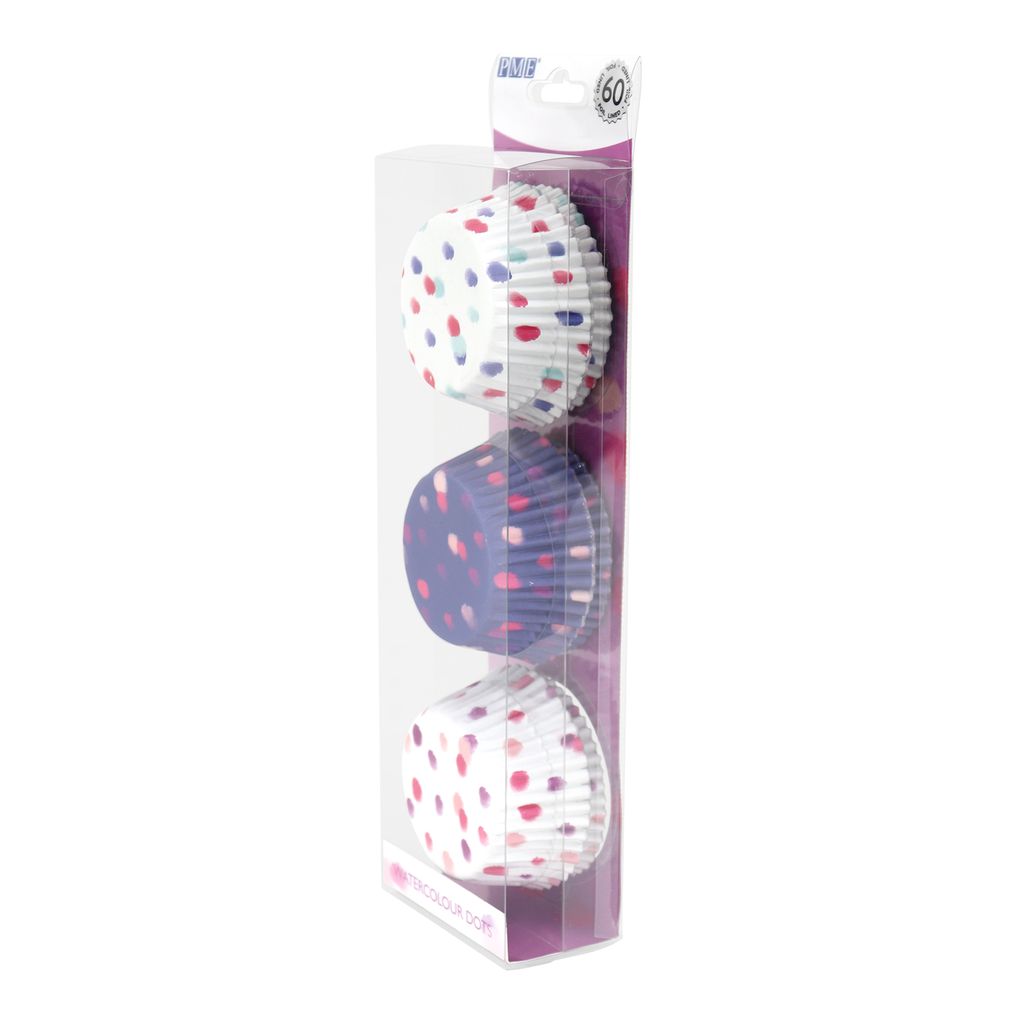 PME Cupcake Cases - Watercolour Dots 60pc