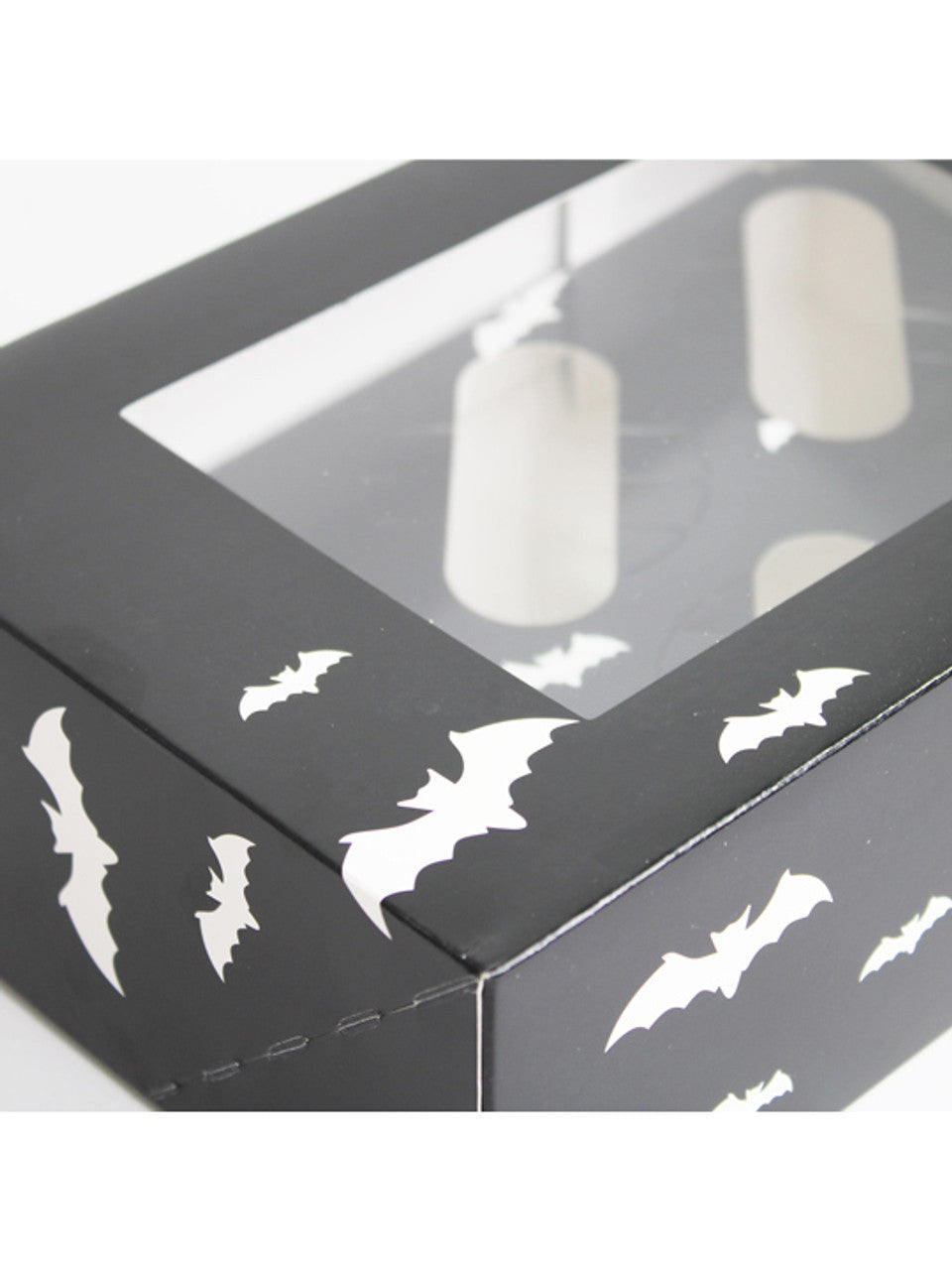 Halloween Black Bat Cupcake Box - 6 Hole