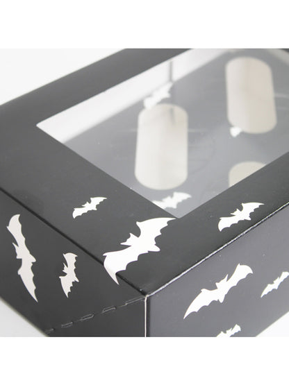 Halloween Black Bat Cupcake Box - 6 Hole