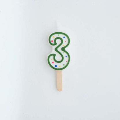 PME Small Number Candle - Green - 3