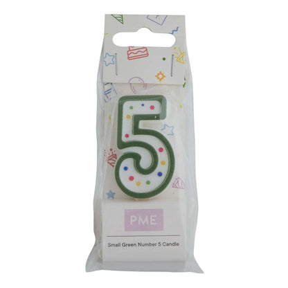 PME Small Number Candle - Green - 5