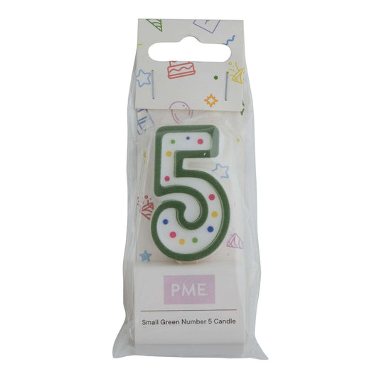 PME Small Number Candle - Green - 5