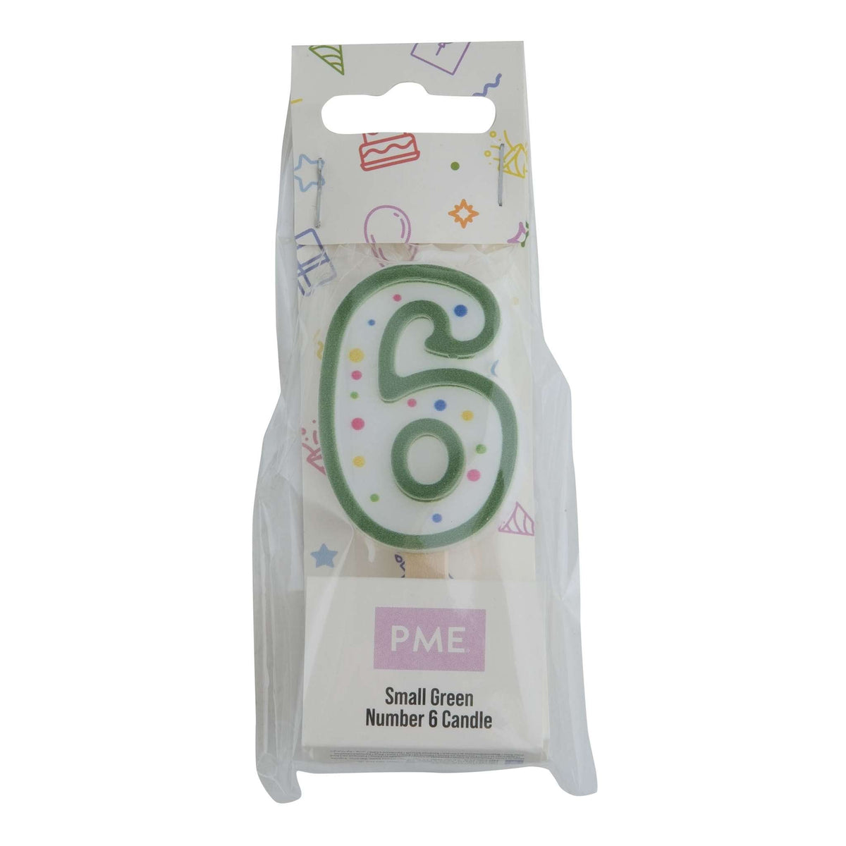 PME Small Number Candle - Green - 6