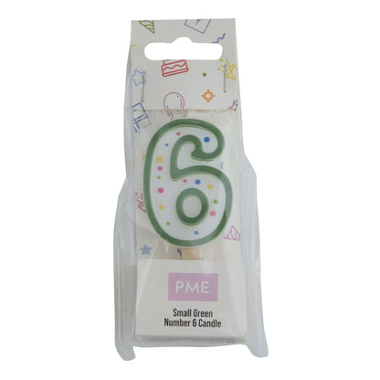 PME Small Number Candle - Green - 6