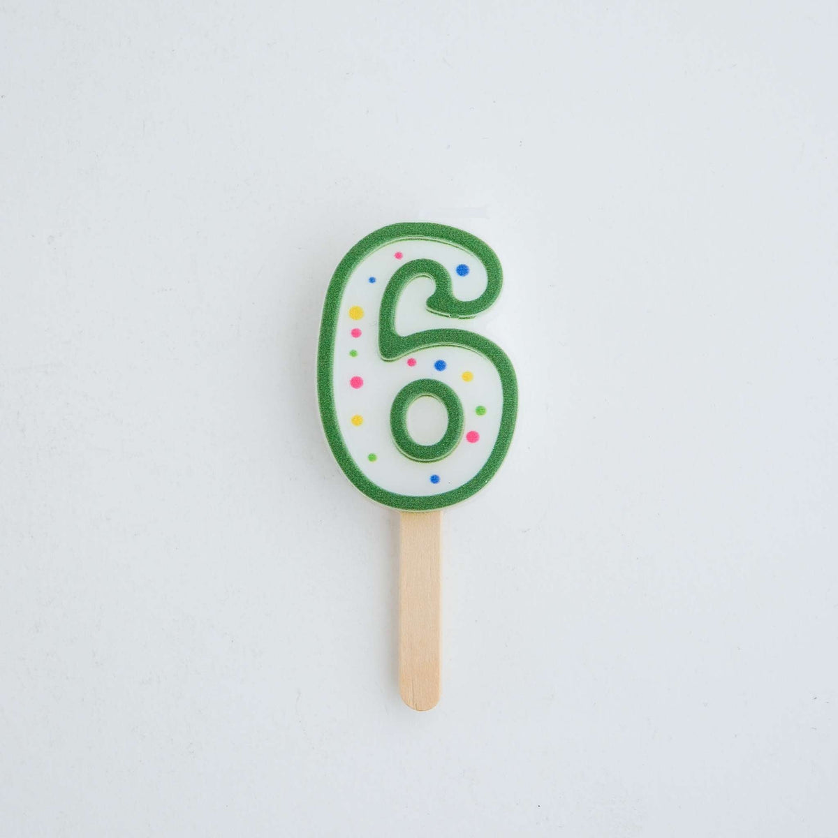 PME Small Number Candle - Green - 6