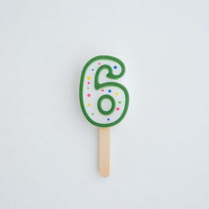 PME Small Number Candle - Green - 6