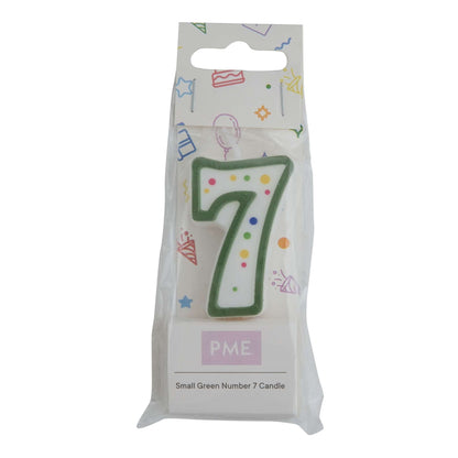PME Small Number Candle - Green - 7