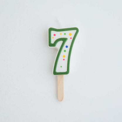 PME Small Number Candle - Green - 7