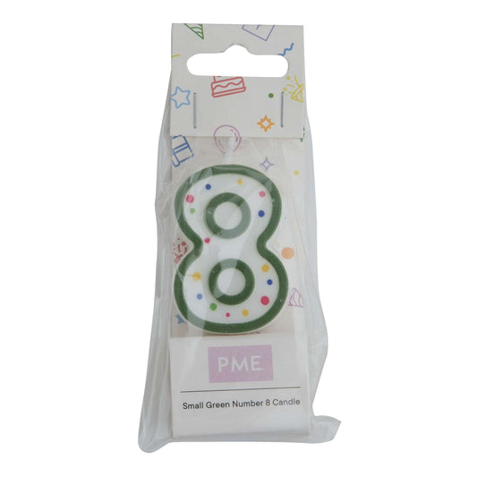 PME Small Number Candle - Green - 8