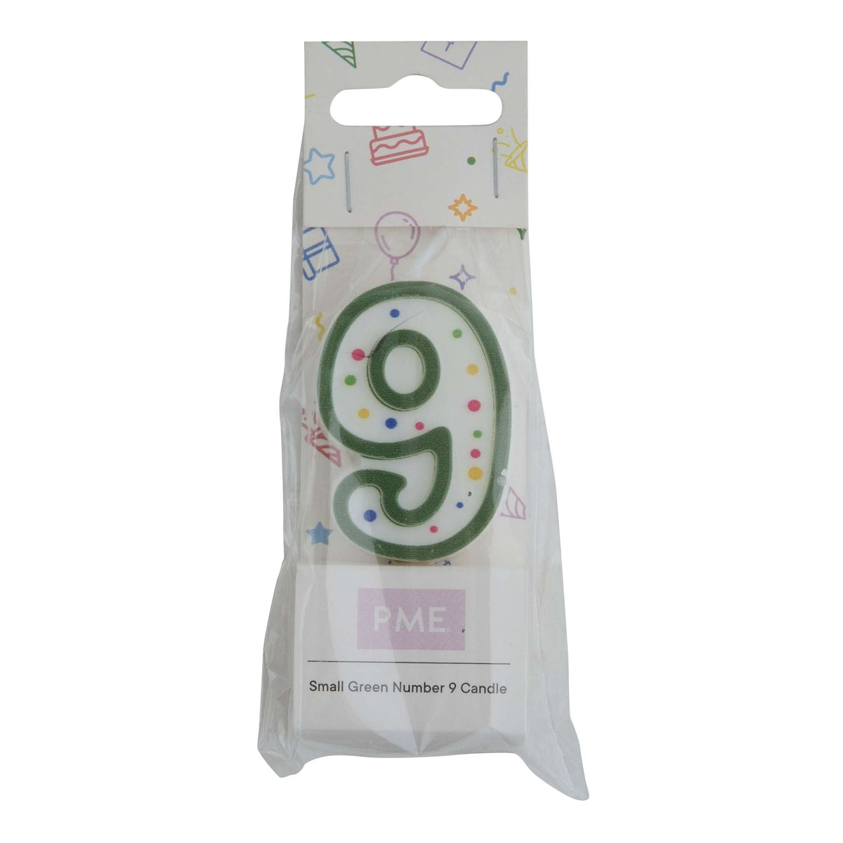 PME Small Number Candle - Green - 9