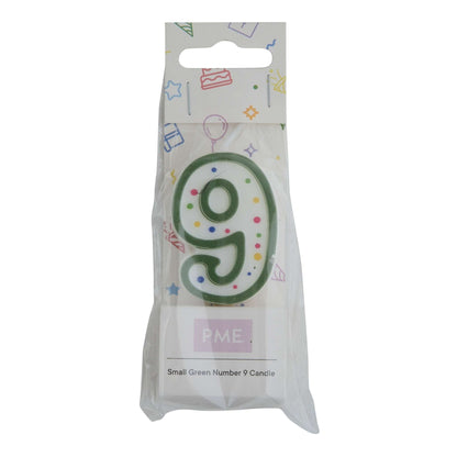 PME Small Number Candle - Green - 9