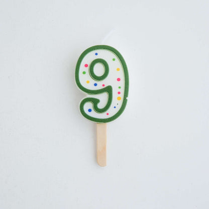 PME Small Number Candle - Green - 9