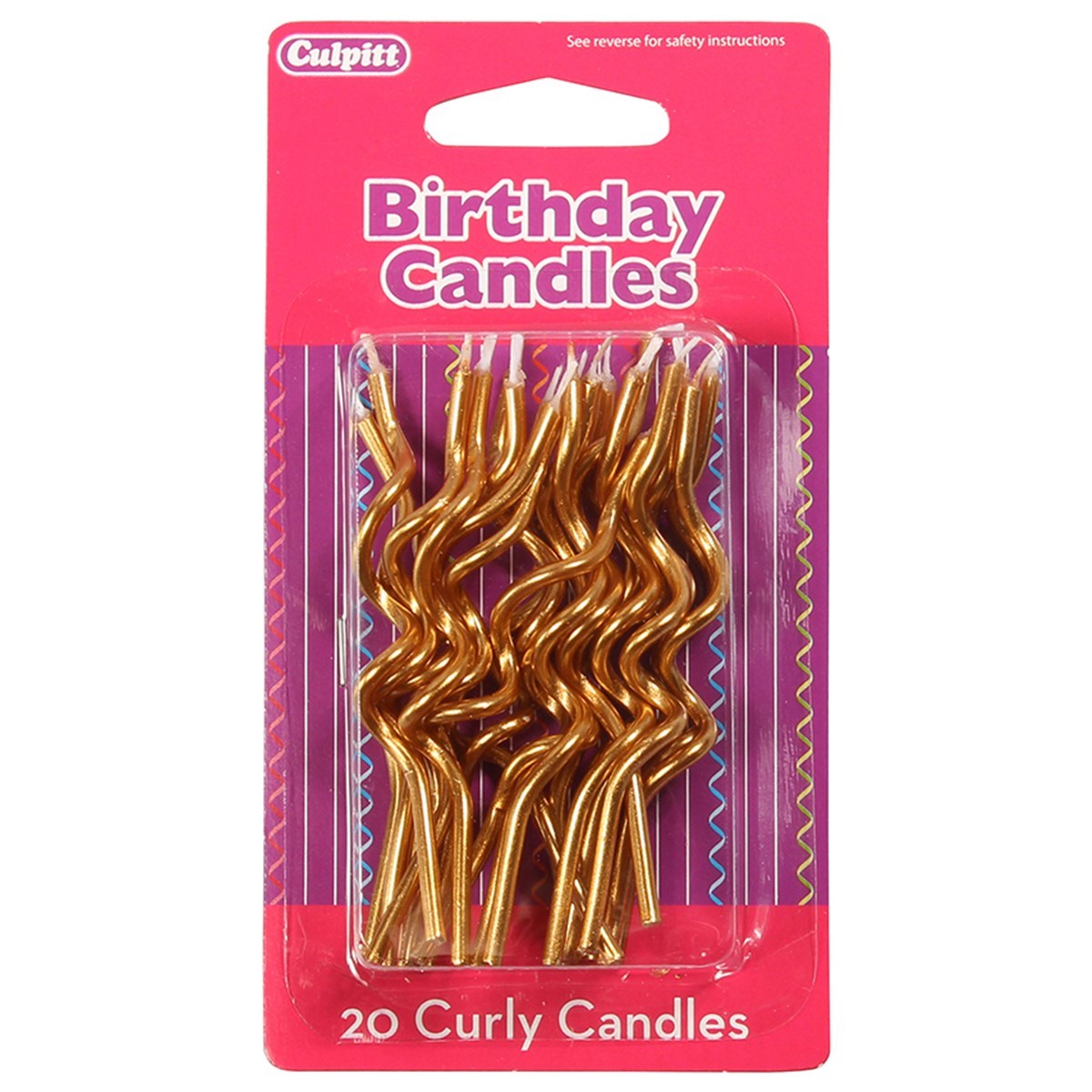 Curly Candles 20pk - Gold